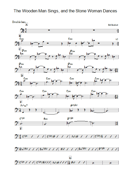 Bill Bruford The Wooden Man Sings And The Stone Woman Dances Sheet Music Notes & Chords for Tenor Saxophone - Download or Print PDF