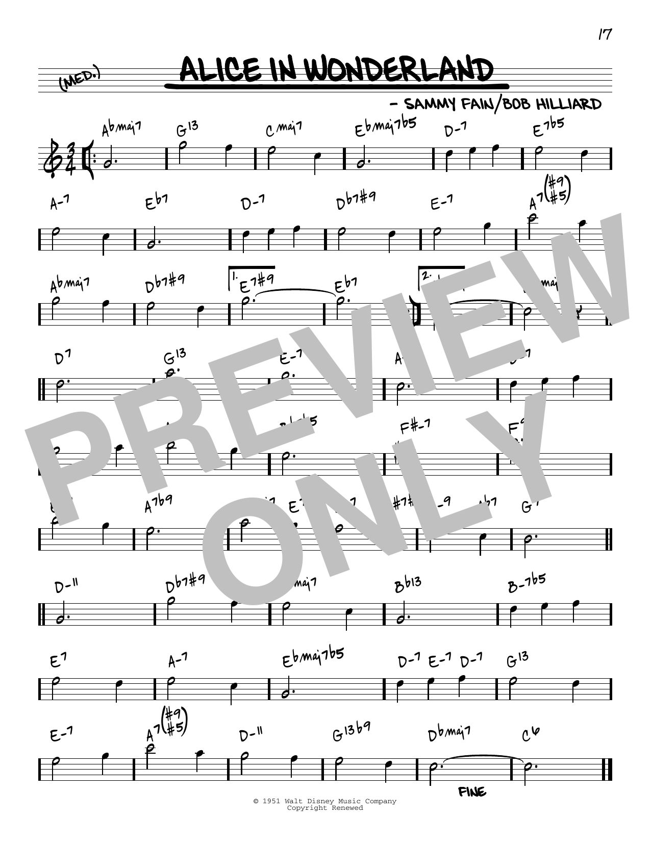 Bill Evans Alice In Wonderland [Reharmonized version] (arr. Jack Grassel) Sheet Music Notes & Chords for Real Book – Melody & Chords - Download or Print PDF