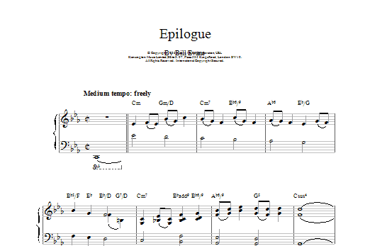 Bill Evans Epilogue Sheet Music Notes & Chords for Piano - Download or Print PDF