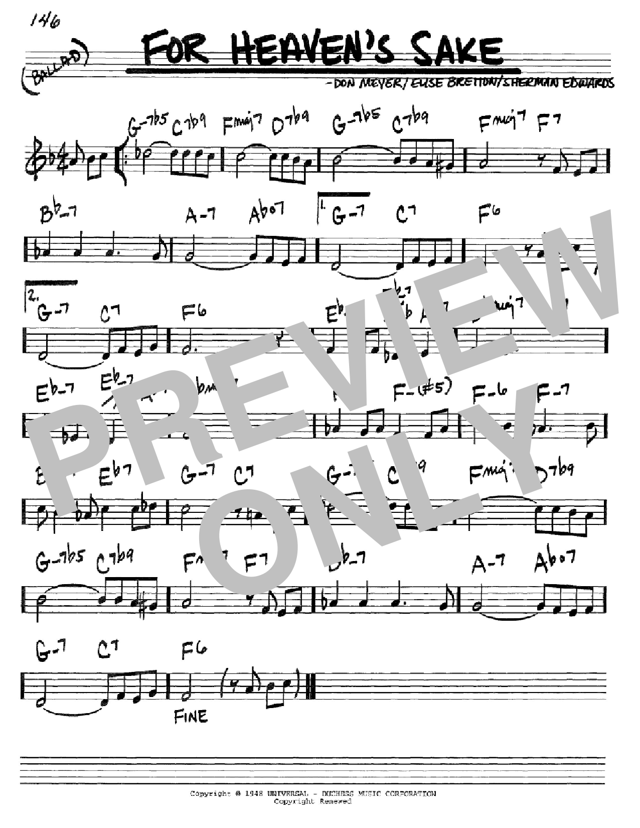 Bill Evans For Heaven's Sake Sheet Music Notes & Chords for Real Book – Melody, Lyrics & Chords - Download or Print PDF