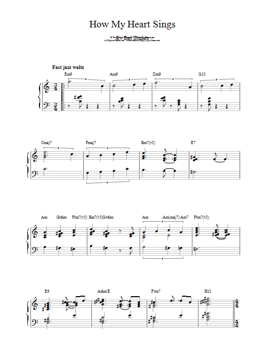 Bill Evans How My Heart Sings Sheet Music Notes & Chords for Real Book – Melody & Chords - Download or Print PDF