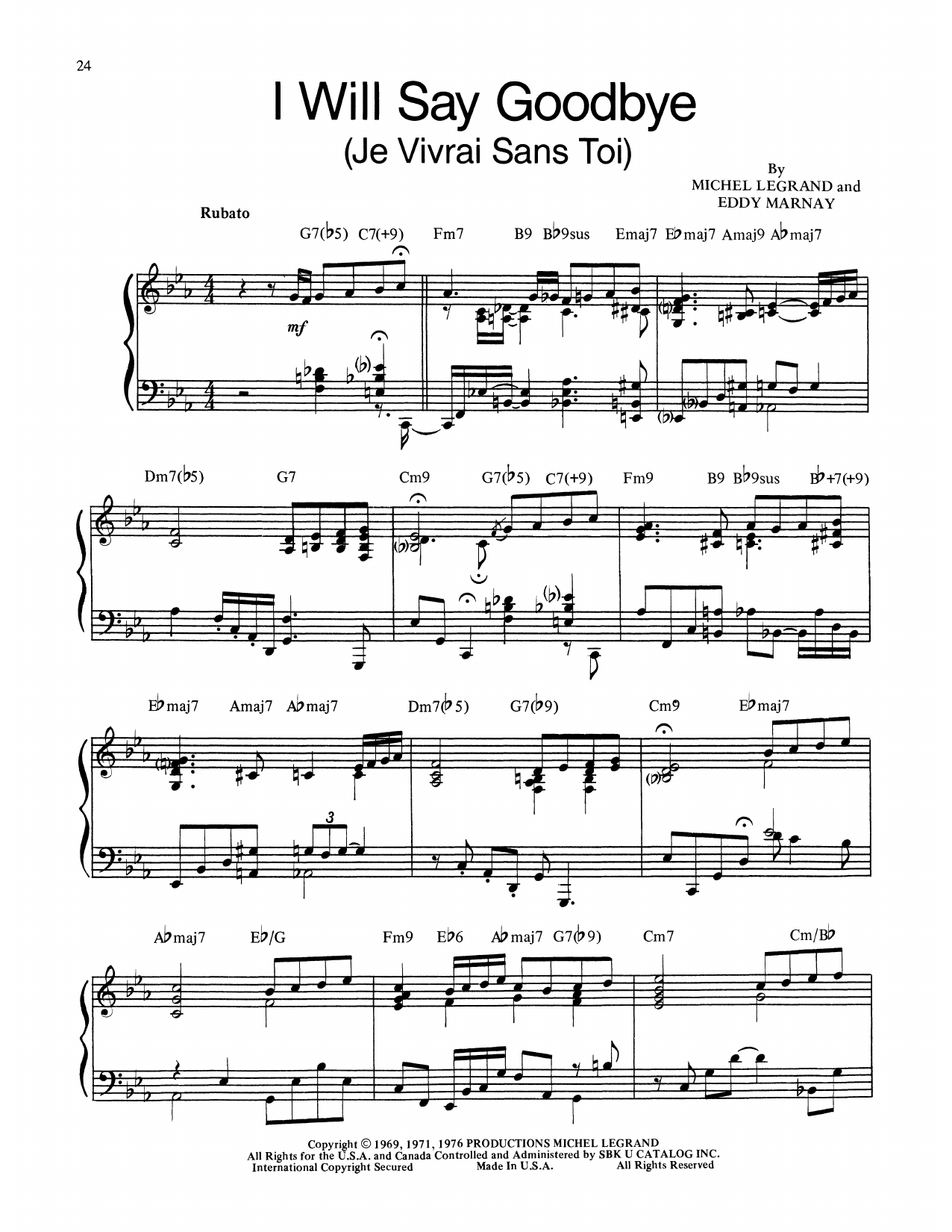 Bill Evans I Will Say Goodbye Sheet Music Notes & Chords for Piano Transcription - Download or Print PDF