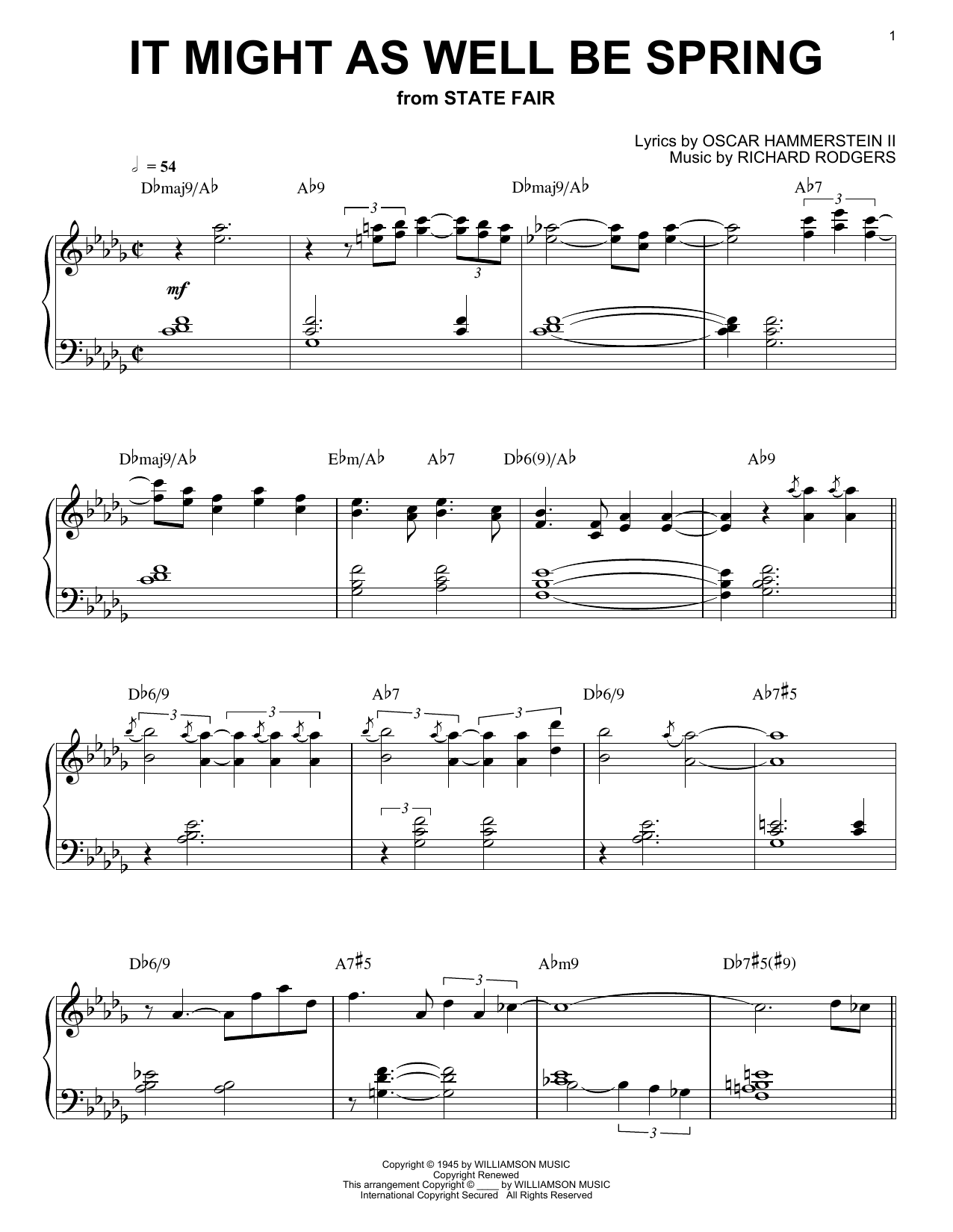 Bill Evans It Might As Well Be Spring Sheet Music Notes & Chords for Piano - Download or Print PDF
