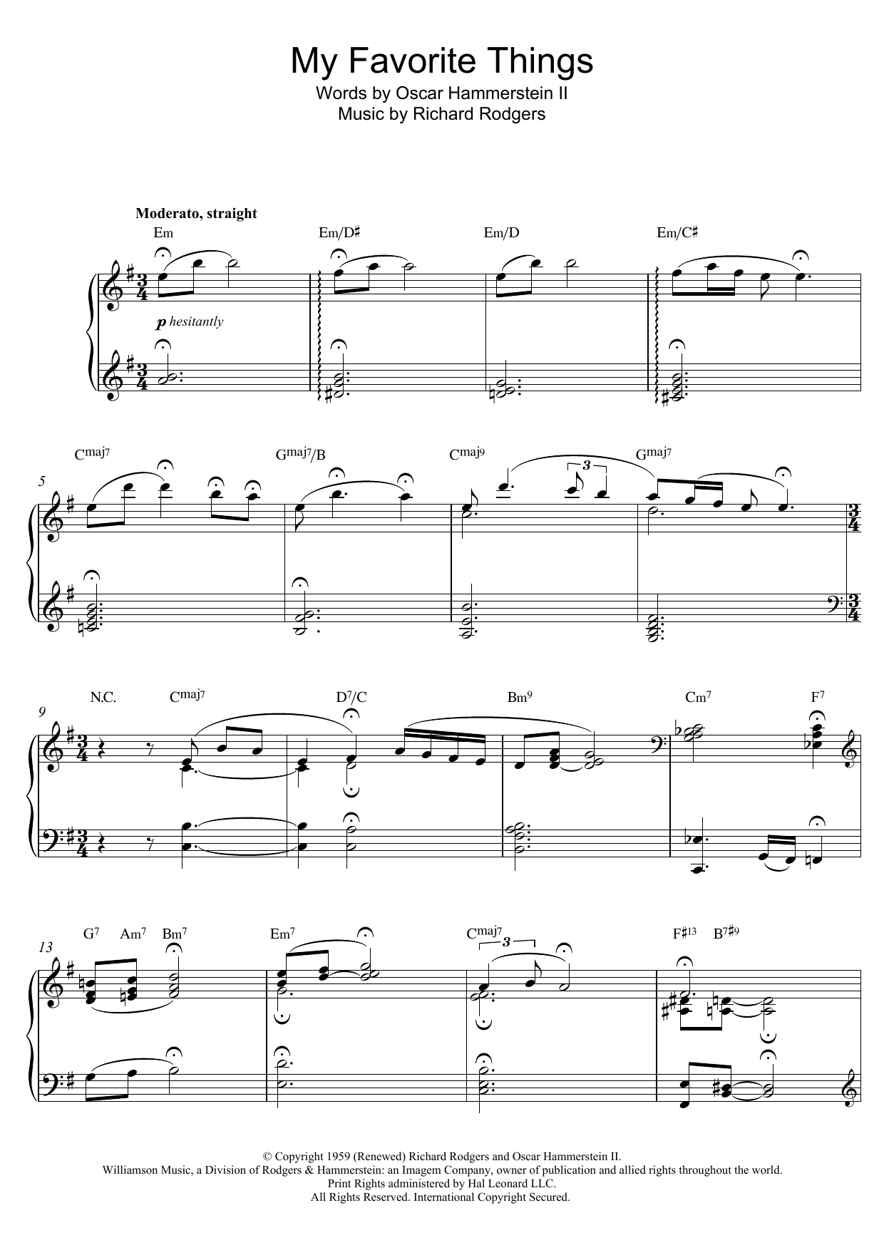 Bill Evans My Favorite Things Sheet Music Notes & Chords for Piano - Download or Print PDF