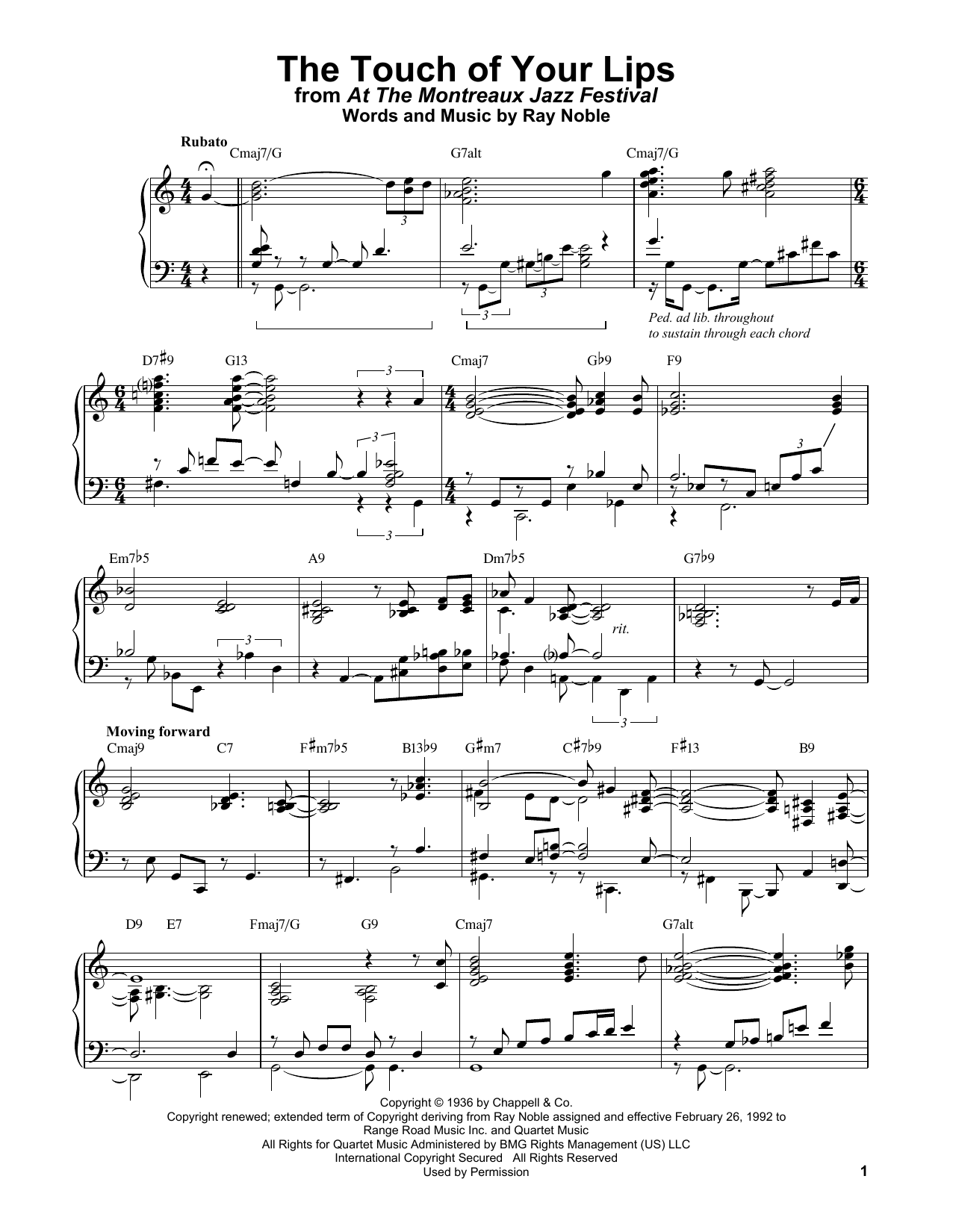 Bill Evans The Touch Of Your Lips Sheet Music Notes & Chords for Piano Solo - Download or Print PDF