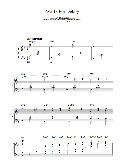 Bill Evans Waltz For Debby Sheet Music Notes & Chords for Easy Guitar Tab - Download or Print PDF