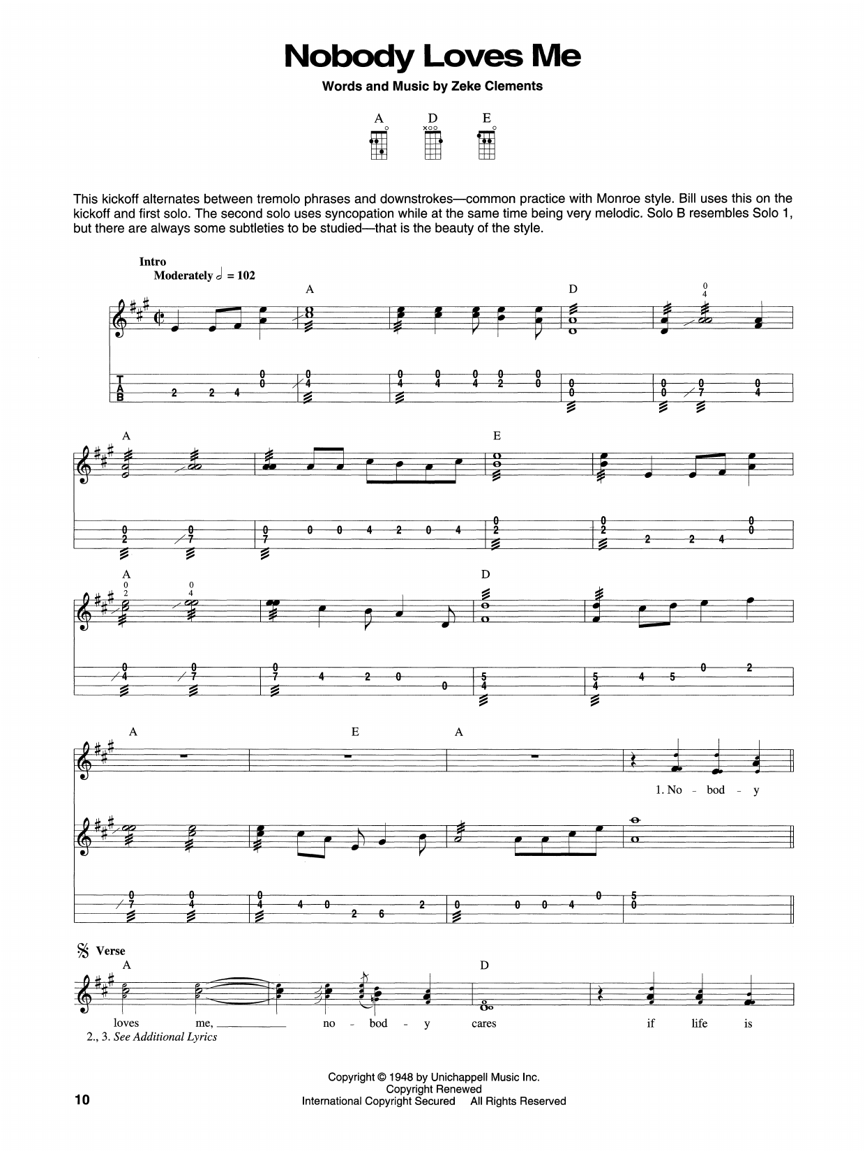 Bill Monroe Nobody Loves Me Sheet Music Notes & Chords for Mandolin - Download or Print PDF Bill Monroe Nobody Loves Me Sheet Music Notes & Chords for Mandolin - Download or Print PDF