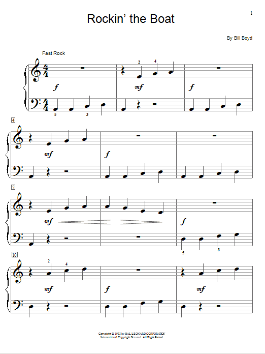 Preview Bill Boyd Rockin' The Boat Rock sheet music, notes and chords for Educational Piano, SKU: 74963 Rockin' The Boat sheet music