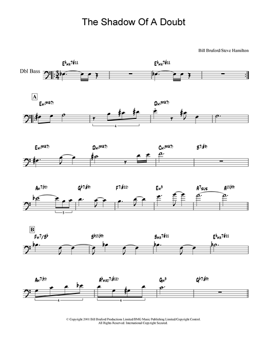 Preview Bill Bruford The Shadow Of A Doubt Rock sheet music, notes and chords for Tenor Saxophone, SKU: 19048 The Shadow Of A Doubt sheet music