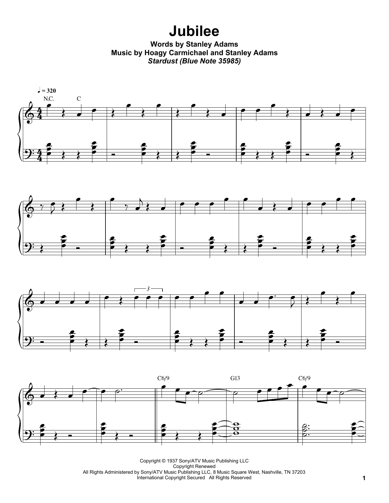 Jubilee sheet music