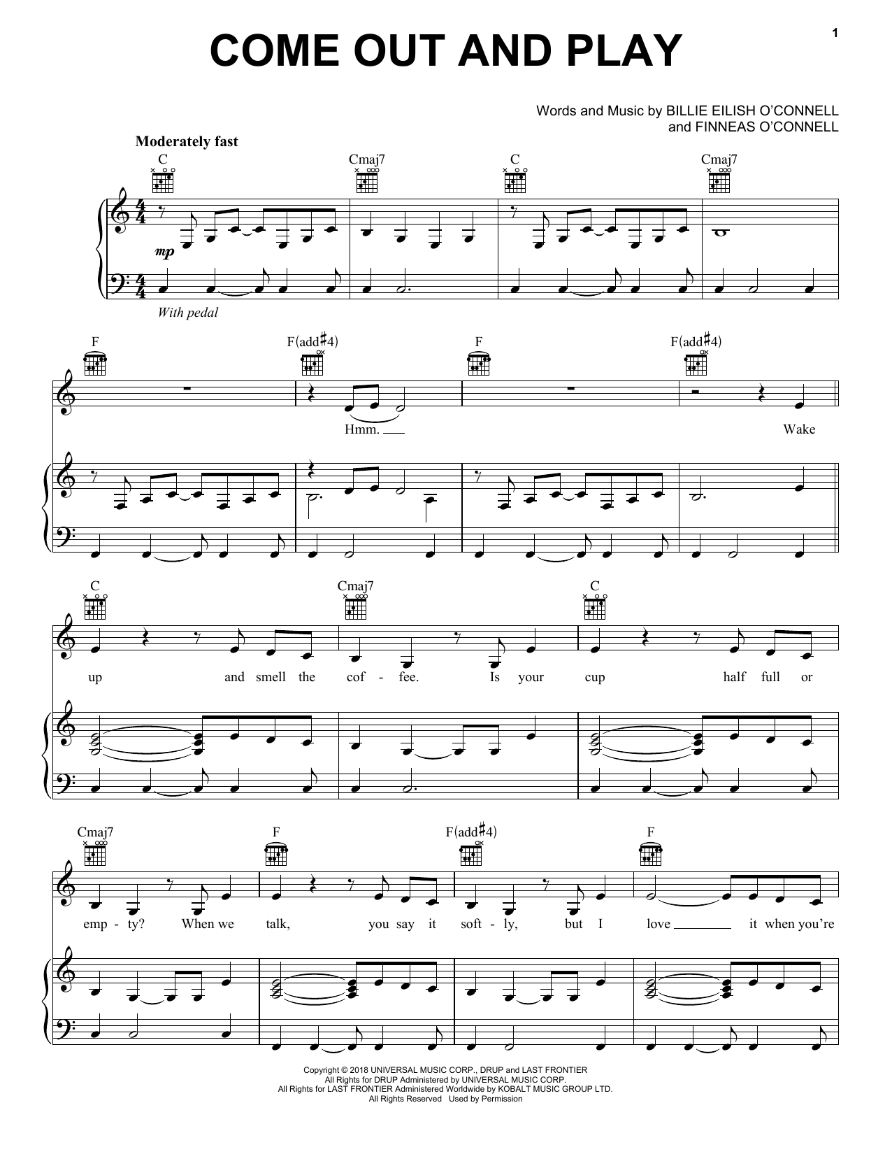 Billie Eilish come out and play Sheet Music Notes & Chords for Ukulele - Download or Print PDF