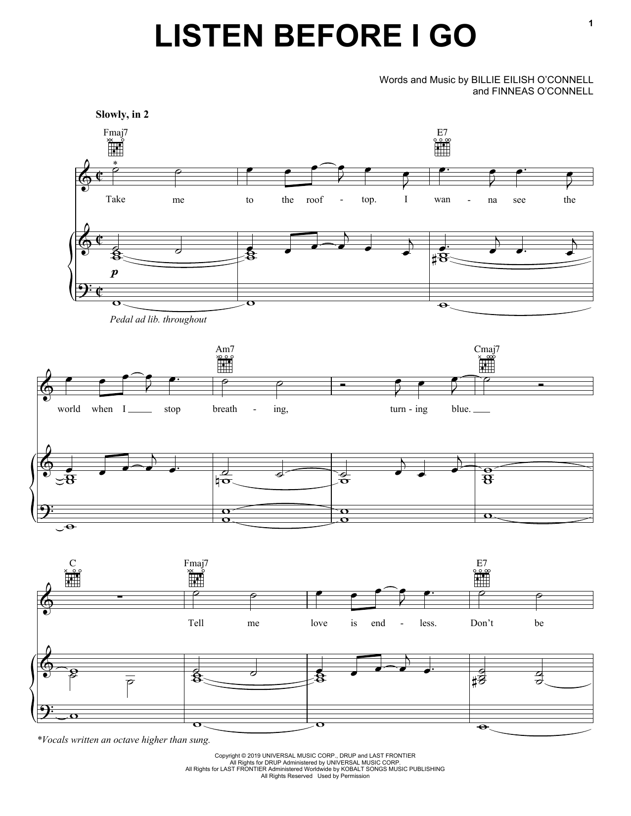 Billie Eilish listen before i go Sheet Music Notes & Chords for Super Easy Piano - Download or Print PDF