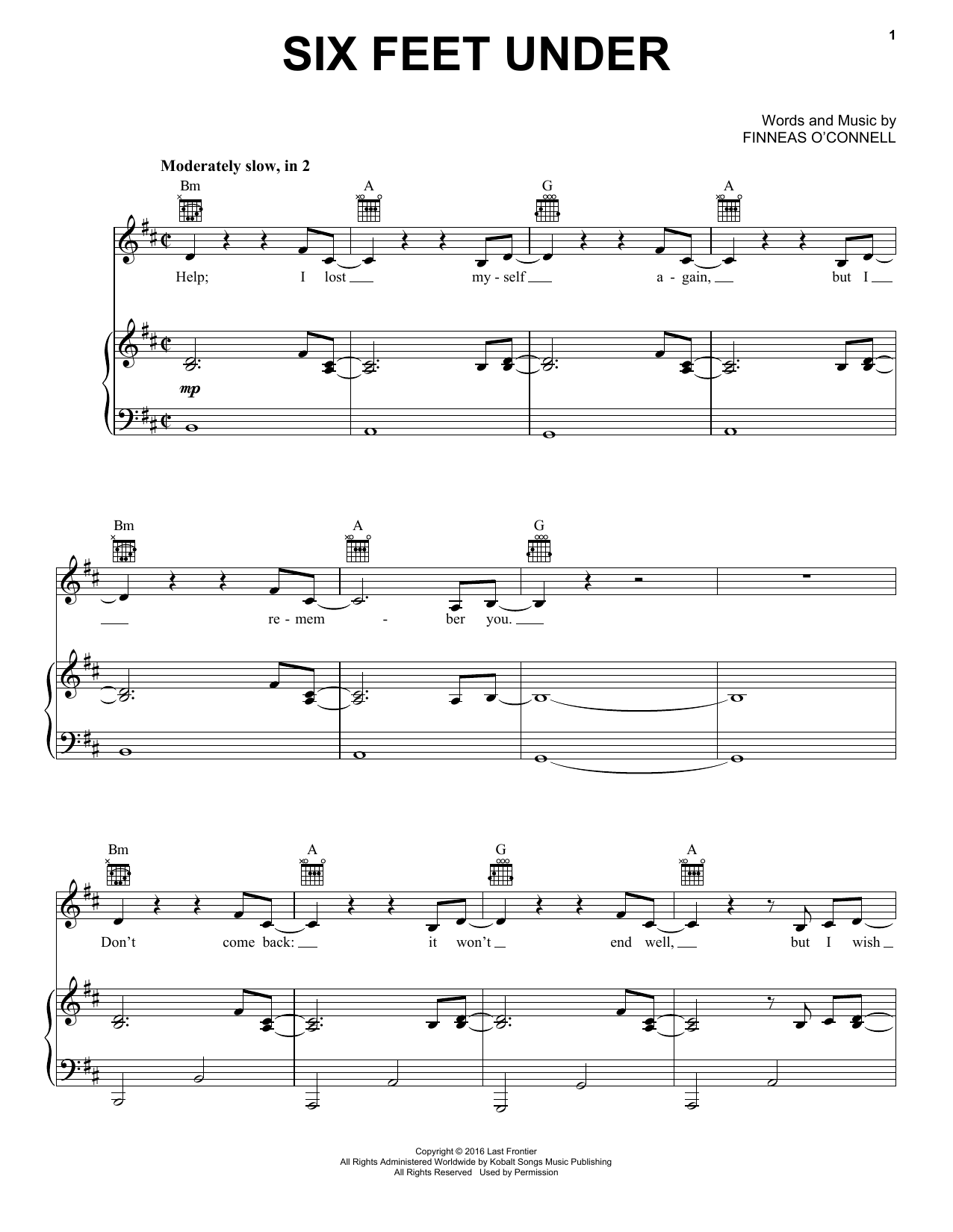Billie Eilish Six Feet Under Sheet Music Notes & Chords for Really Easy Guitar - Download or Print PDF