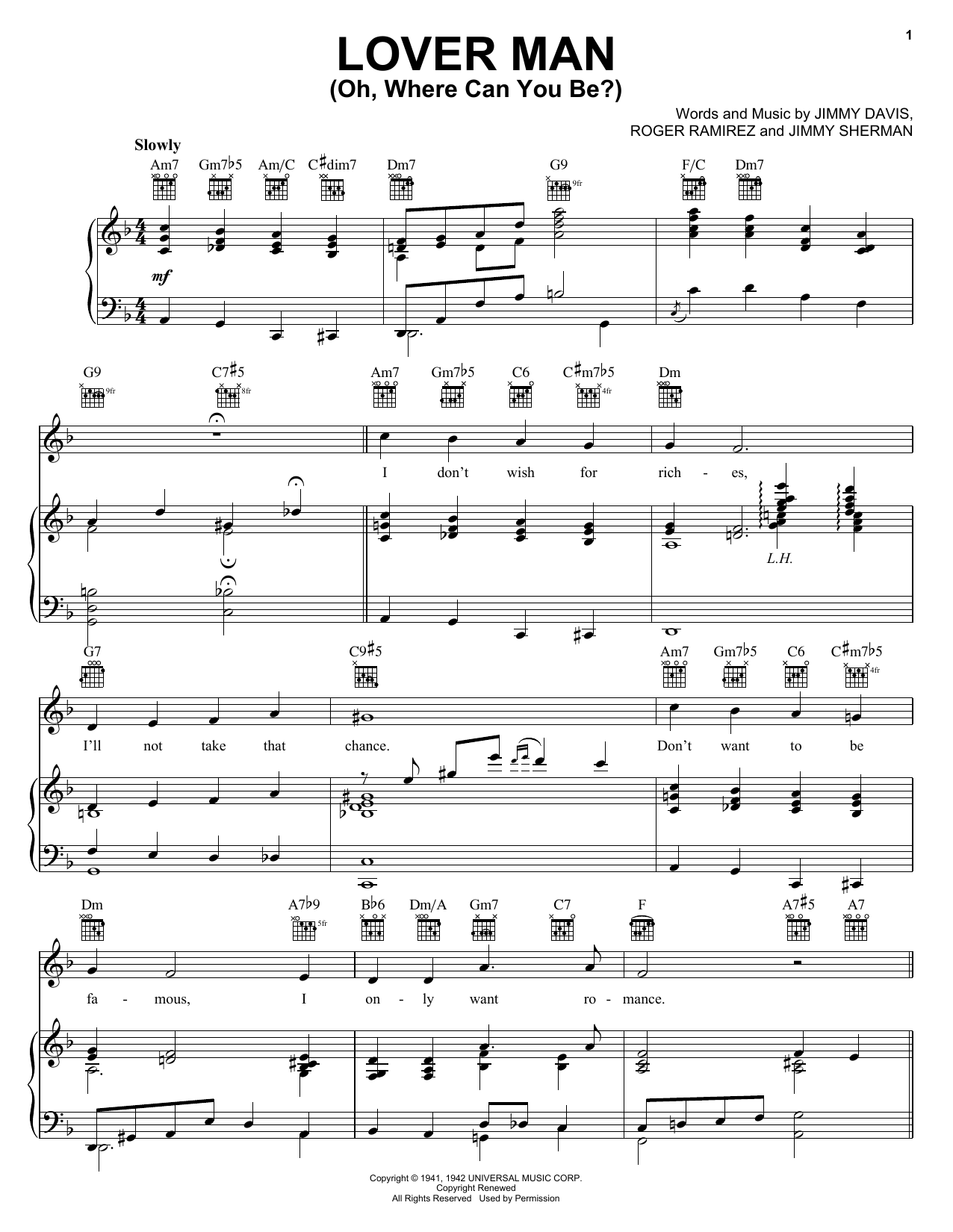 Billie Holiday Lover Man (Oh, Where Can You Be?) Sheet Music Notes & Chords for Guitar - Download or Print PDF