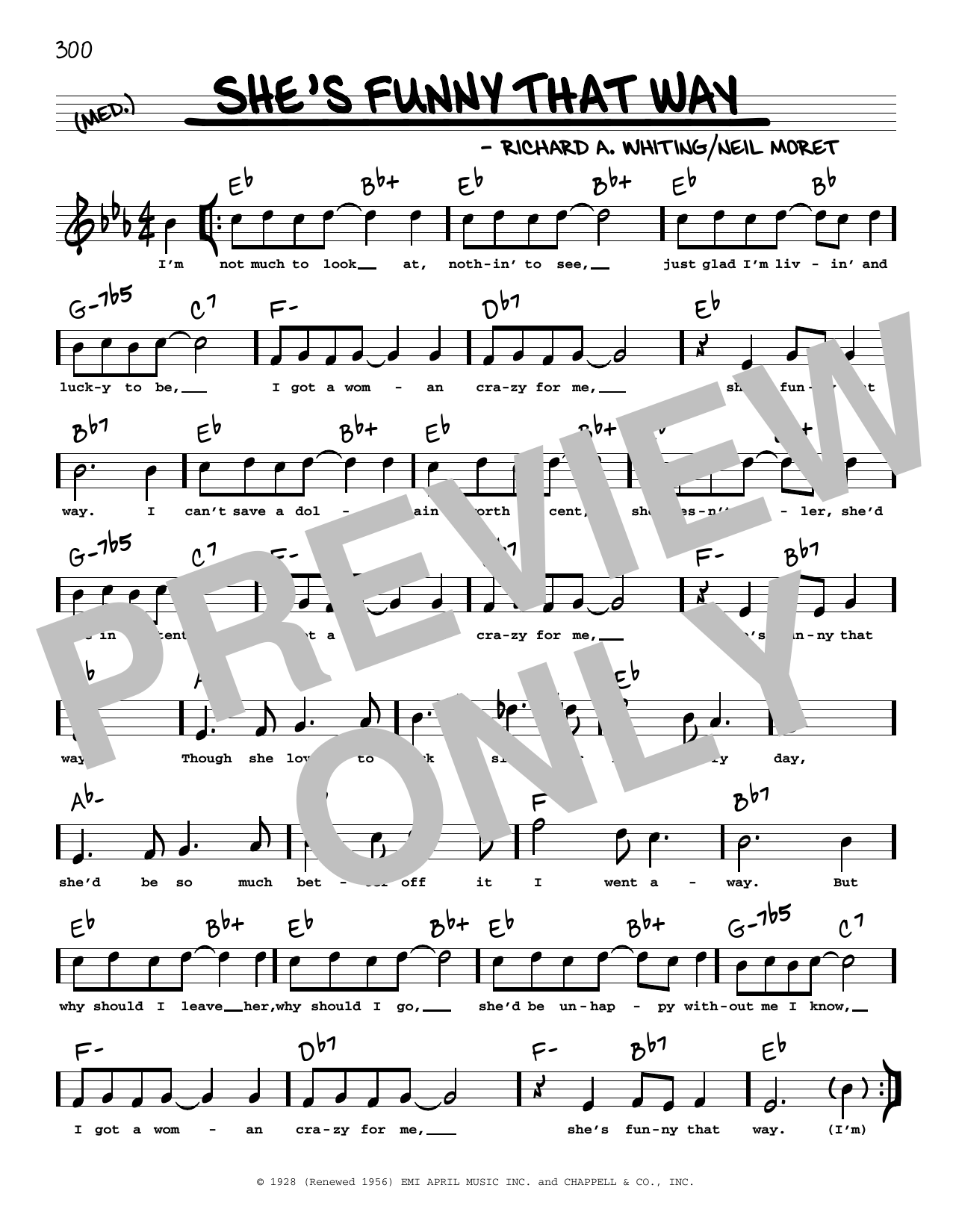 Billie Holiday She's Funny That Way (arr. Robert Rawlins) Sheet Music Notes & Chords for Real Book – Melody, Lyrics & Chords - Download or Print PDF