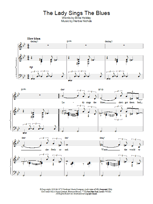 Billie Holiday The Lady Sings The Blues Sheet Music Notes & Chords for Clarinet - Download or Print PDF