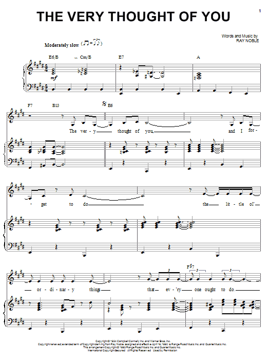 The Very Thought Of You sheet music