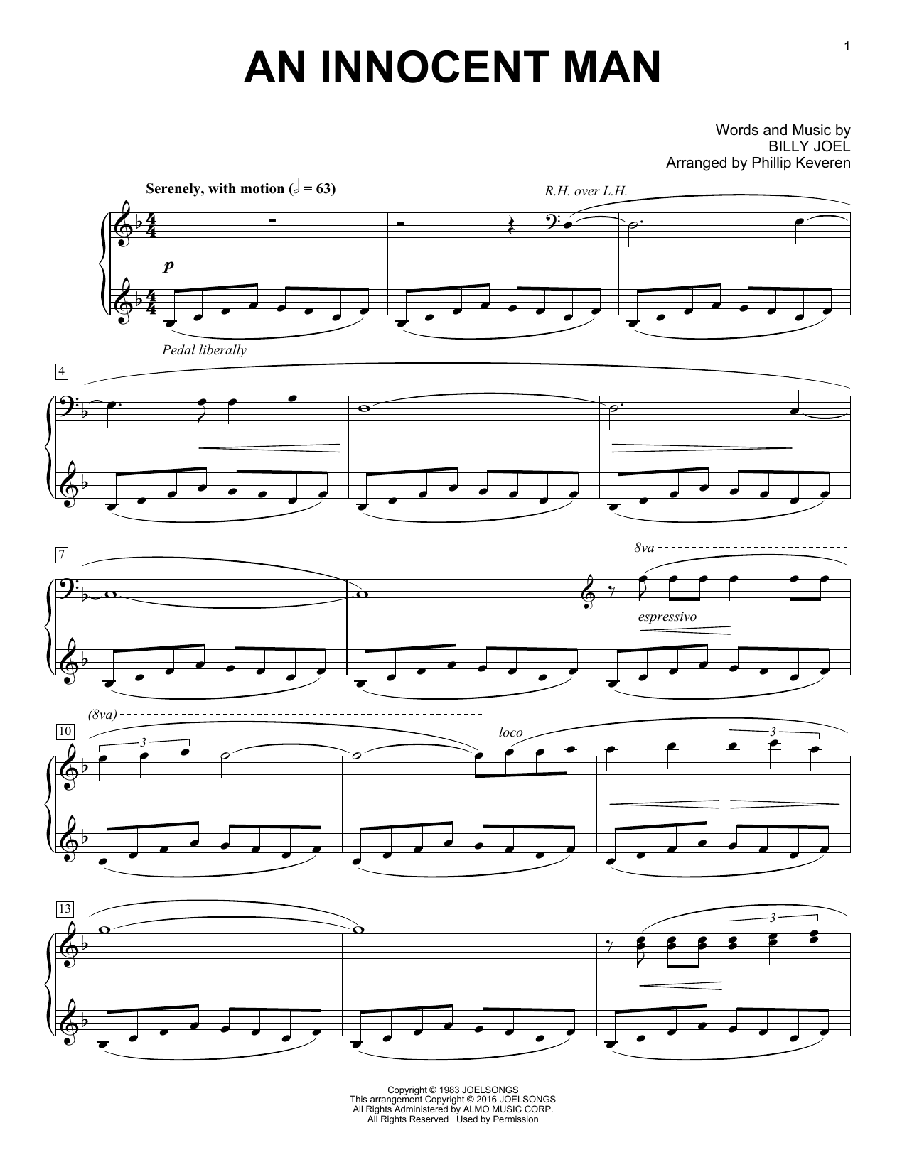 Billy Joel An Innocent Man [Classical version] (arr. Phillip Keveren) Sheet Music Notes & Chords for Piano - Download or Print PDF