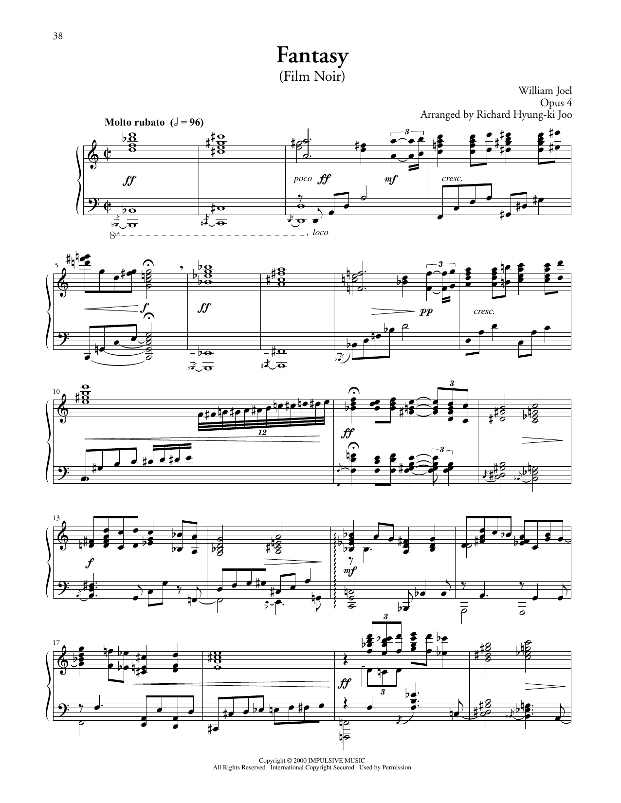 Billy Joel Fantasy (Film Noir) Sheet Music Notes & Chords for Piano Solo - Download or Print PDF