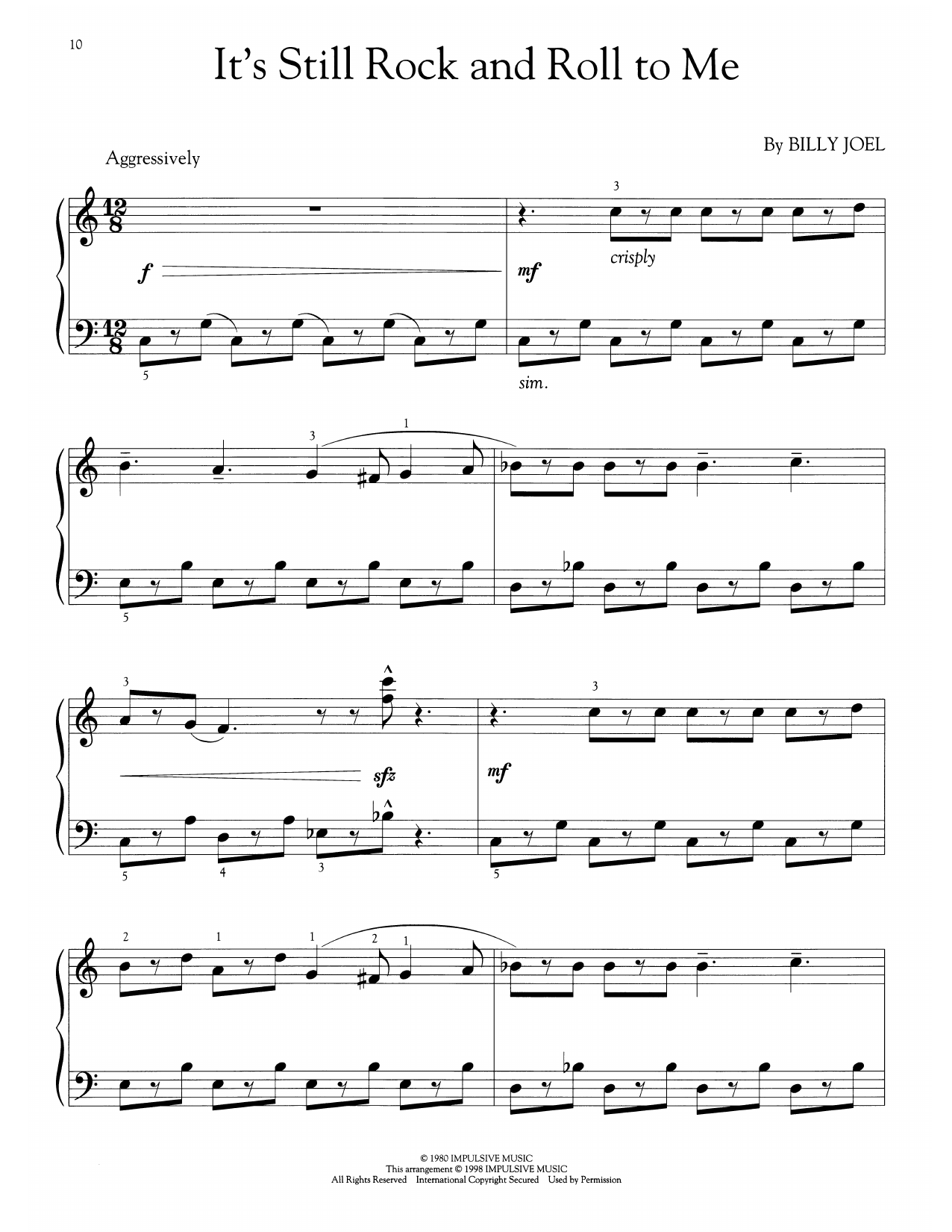 Billy Joel It's Still Rock And Roll To Me (arr. Phillip Keveren) Sheet Music Notes & Chords for Easy Piano Solo - Download or Print PDF