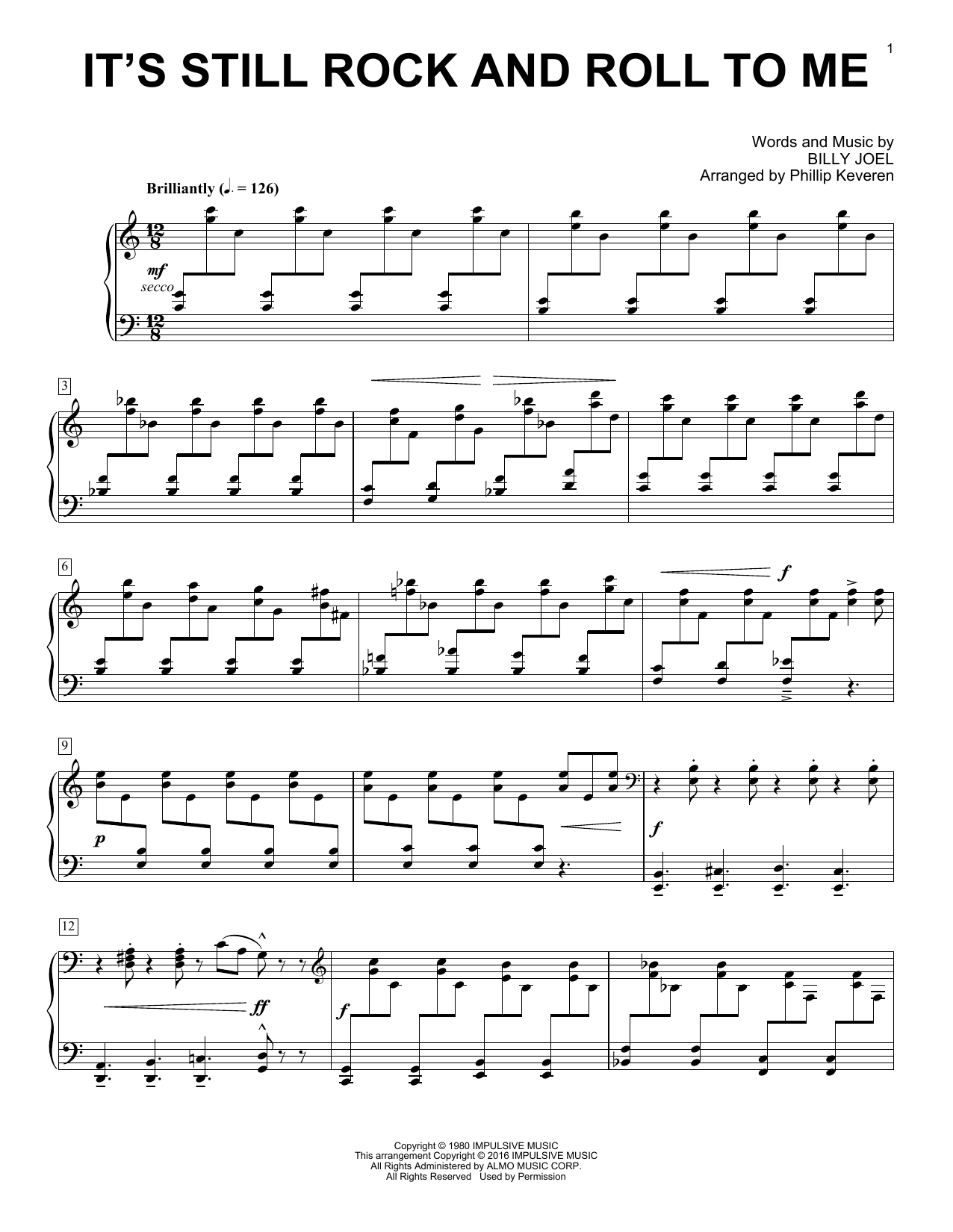 Billy Joel It's Still Rock And Roll To Me [Classical version] (arr. Phillip Keveren) Sheet Music Notes & Chords for Piano - Download or Print PDF