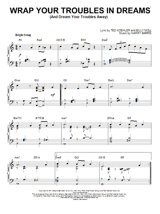 Billy Moll Wrap Your Troubles In Dreams (And Dream Your Troubles Away) [Jazz version] (arr. Brent Edstrom) Sheet Music Notes & Chords for Piano Solo - Download or Print PDF