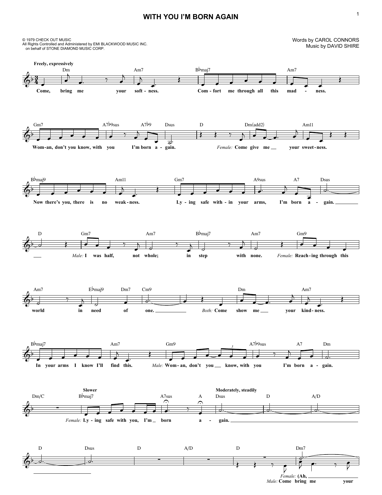 Billy Preston With You I'm Born Again Sheet Music Notes & Chords for Melody Line, Lyrics & Chords - Download or Print PDF