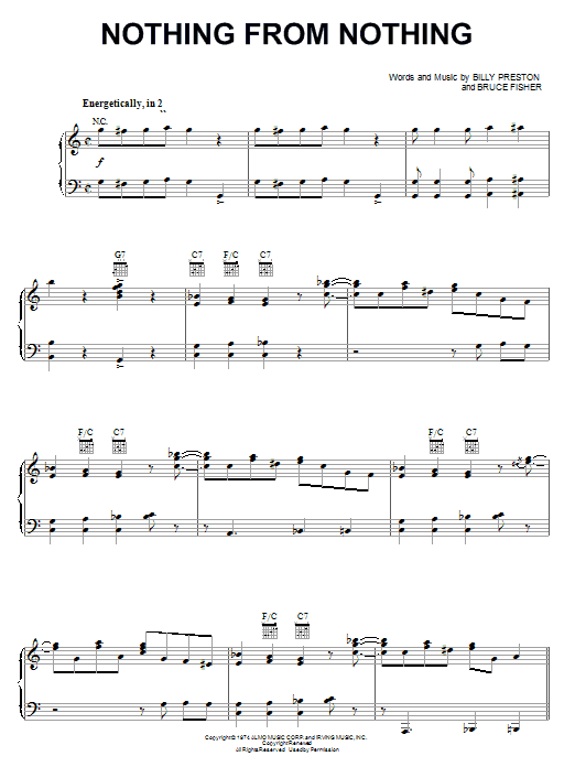 Billy Preston Nothing From Nothing sheet music notes and chords. Download Printable PDF.