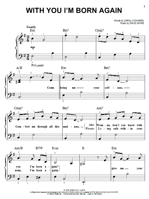 Billy Preston With You I'm Born Again Sheet Music Notes & Chords for Easy Piano - Download or Print PDF