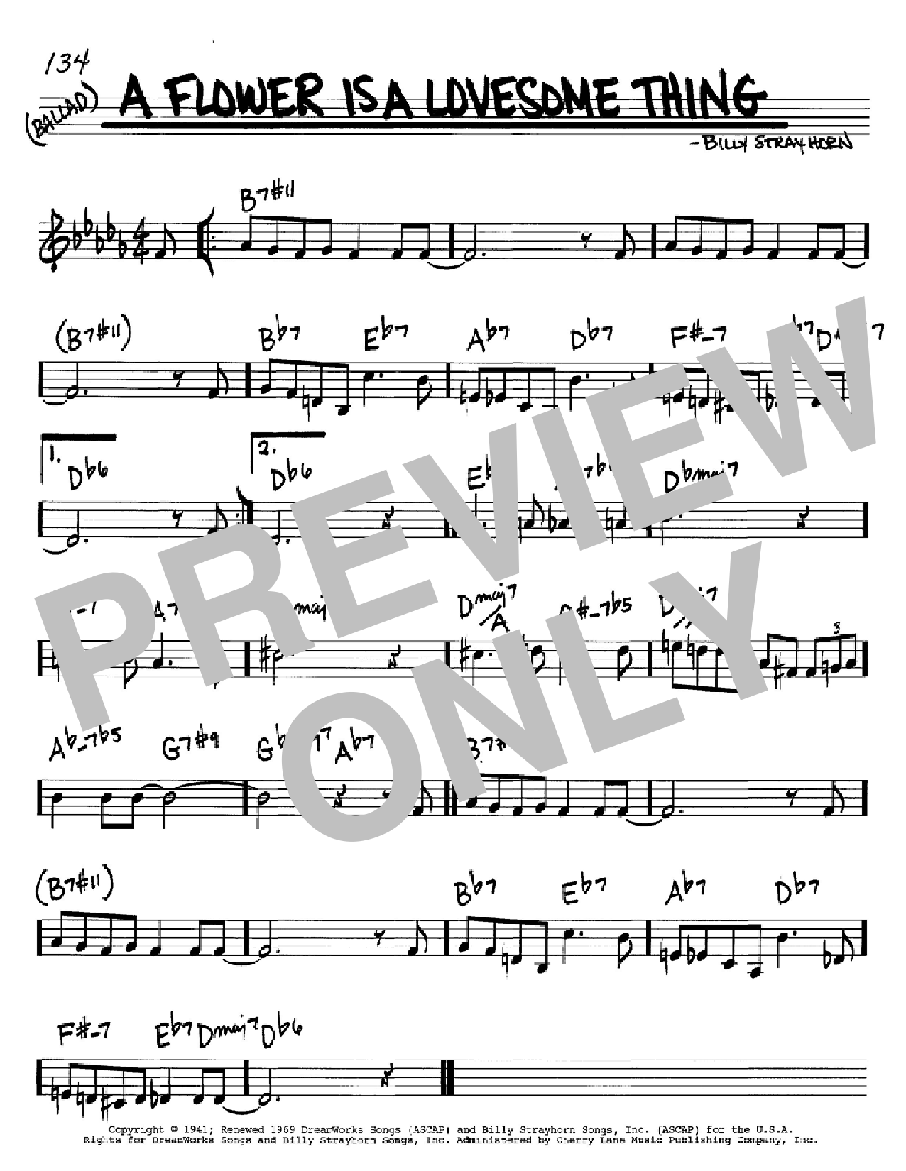 Billy Strayhorn A Flower Is A Lovesome Thing Sheet Music Notes & Chords for Real Book - Melody & Chords - Bass Clef Instruments - Download or Print PDF