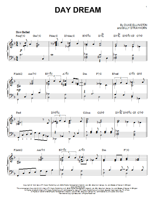 Billy Strayhorn Day Dream Sheet Music Notes & Chords for Piano - Download or Print PDF