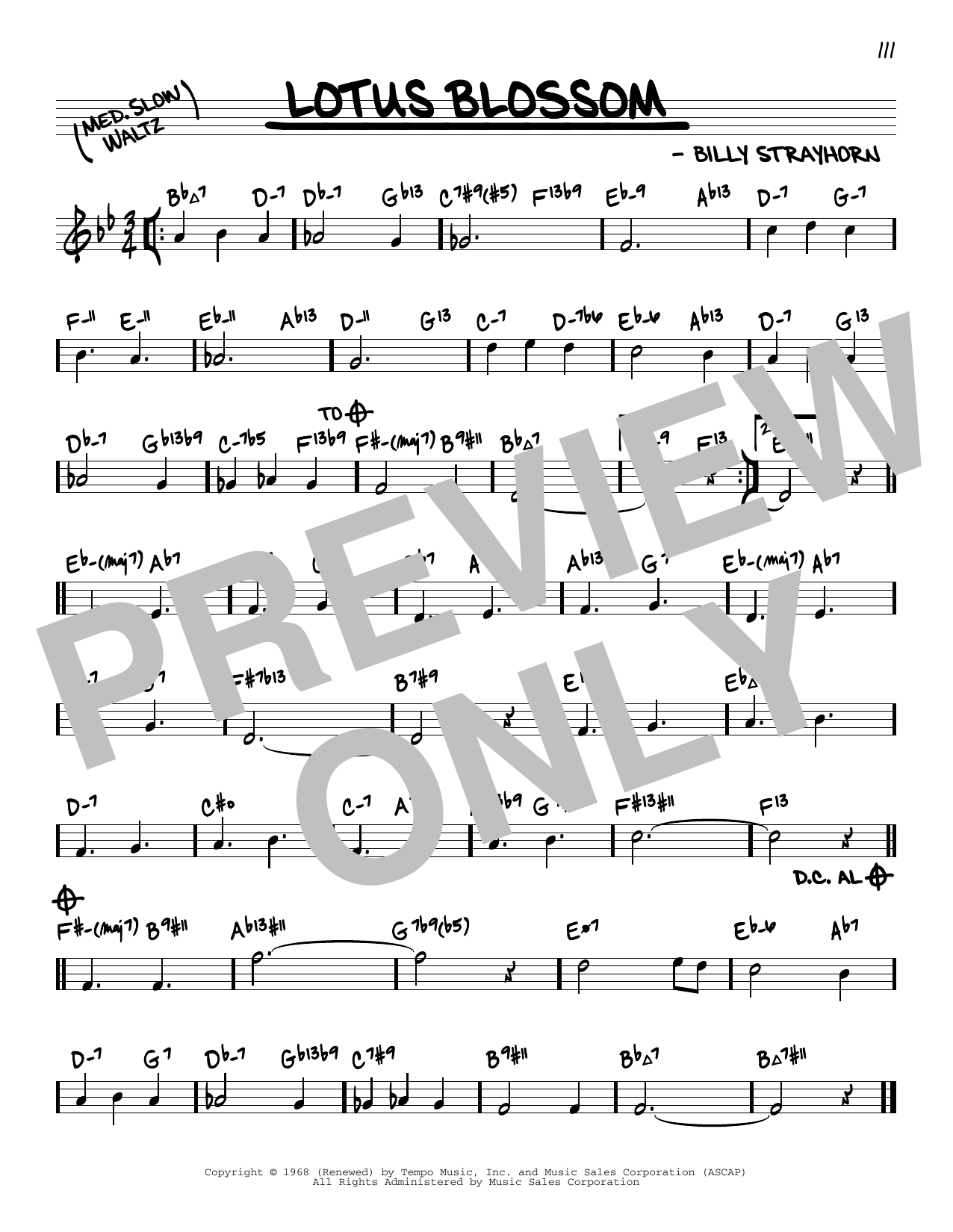 Billy Strayhorn Lotus Blossom (arr. David Hazeltine) Sheet Music Notes & Chords for Real Book – Enhanced Chords - Download or Print PDF