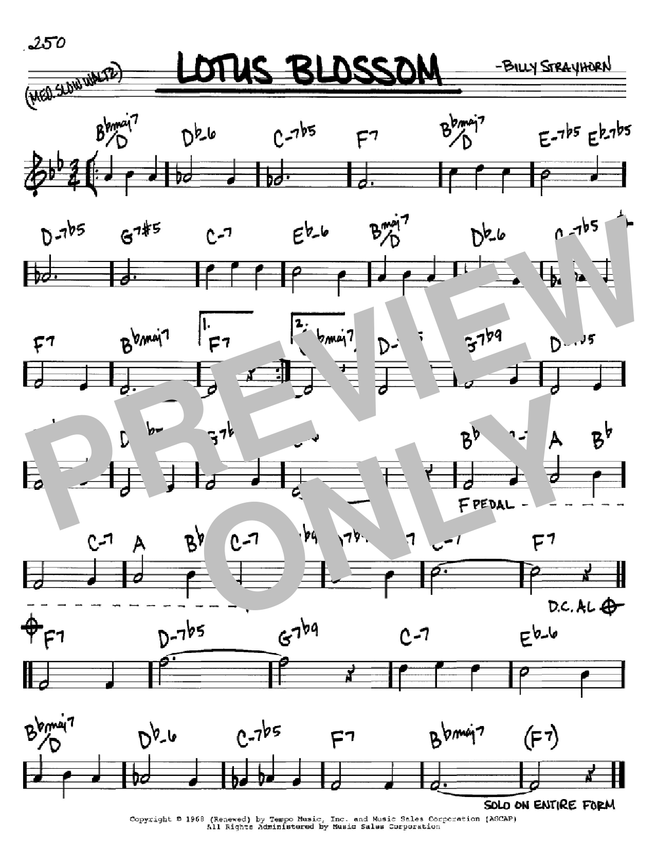 Billy Strayhorn Lotus Blossom Sheet Music Notes & Chords for Real Book - Melody & Chords - C Instruments - Download or Print PDF