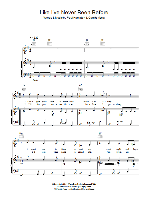 Preview Billy Fury Like I've Never Been Gone Pop sheet music, notes and chords for Piano, Vocal & Guitar (Right-Hand Melody), SKU: 49425 Like I've Never Been Gone sheet music