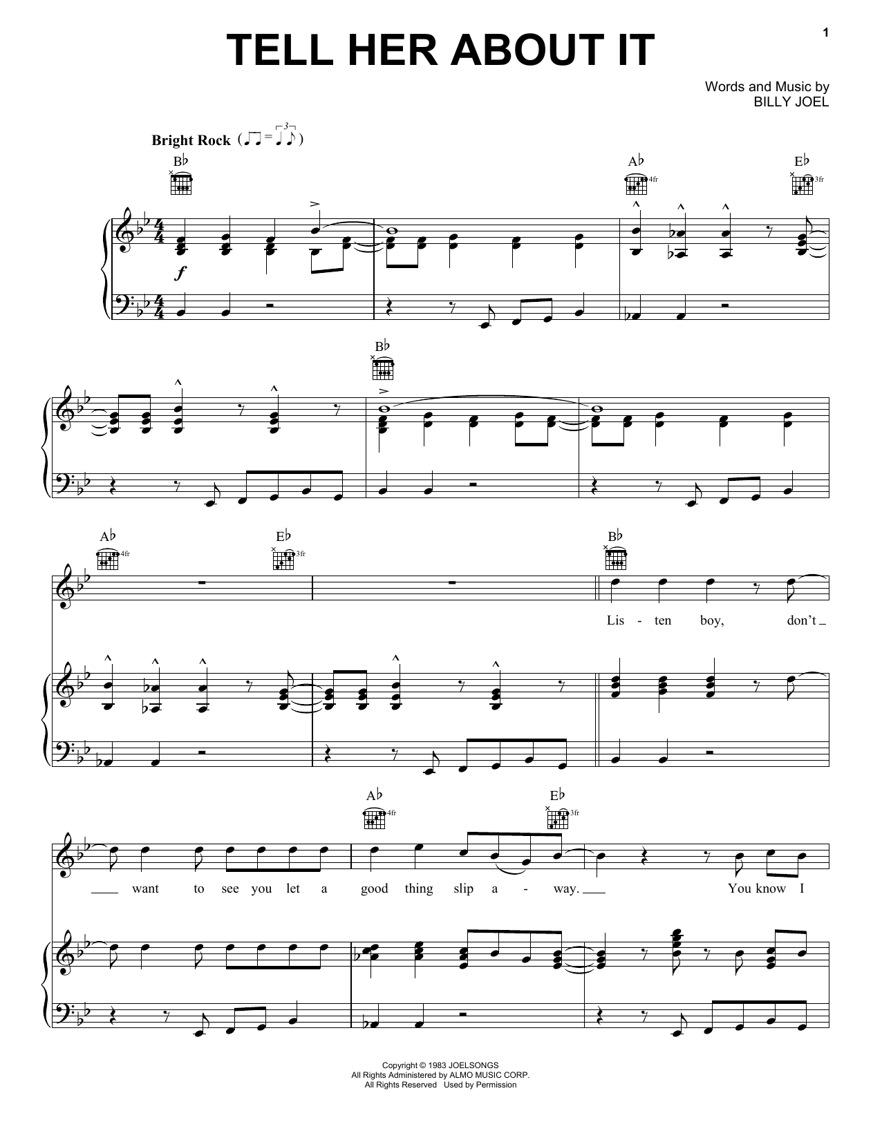 Tell Her About It sheet music