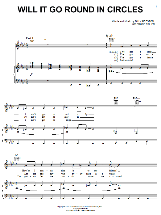 Will It Go Round In Circles sheet music