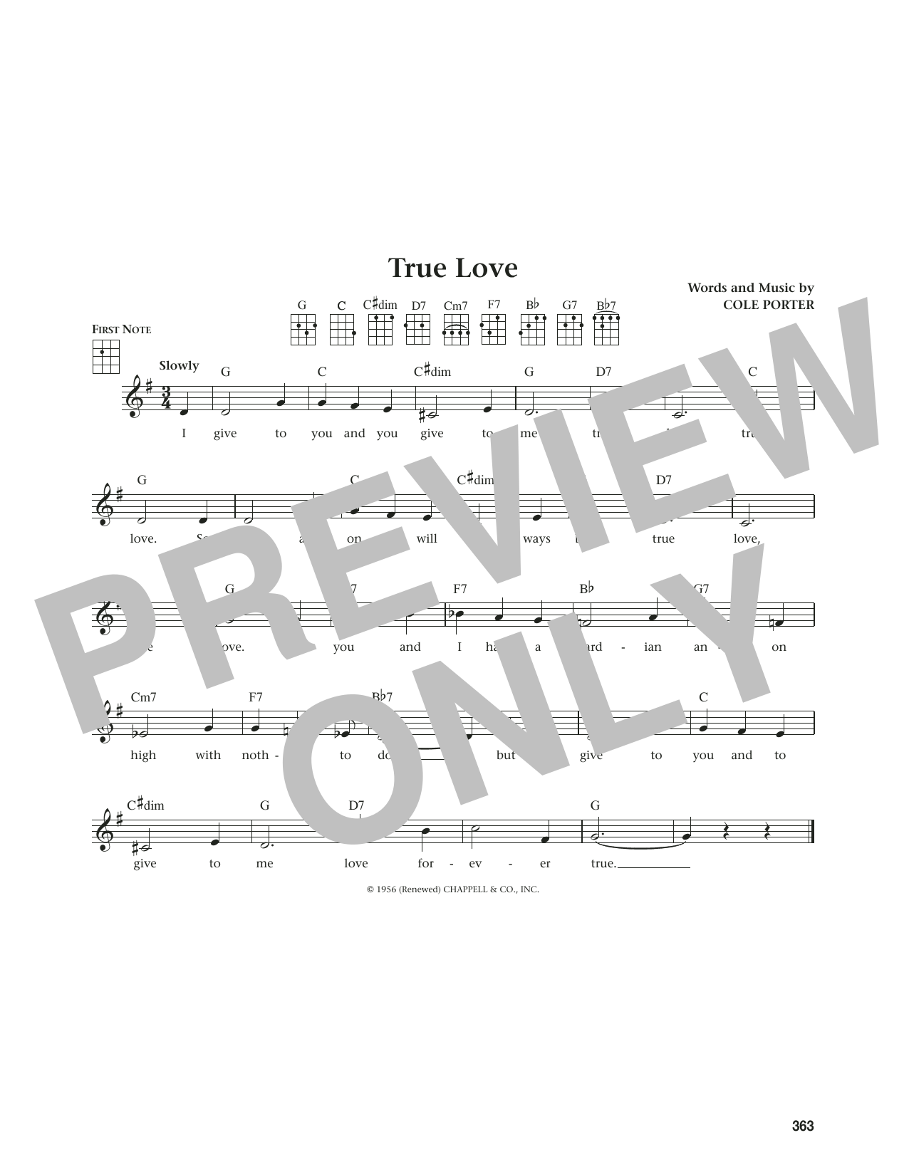 Bing Crosby & Grace Kelly True Love (from The Daily Ukulele) (arr. Jim Beloff) Sheet Music Notes & Chords for Ukulele - Download or Print PDF