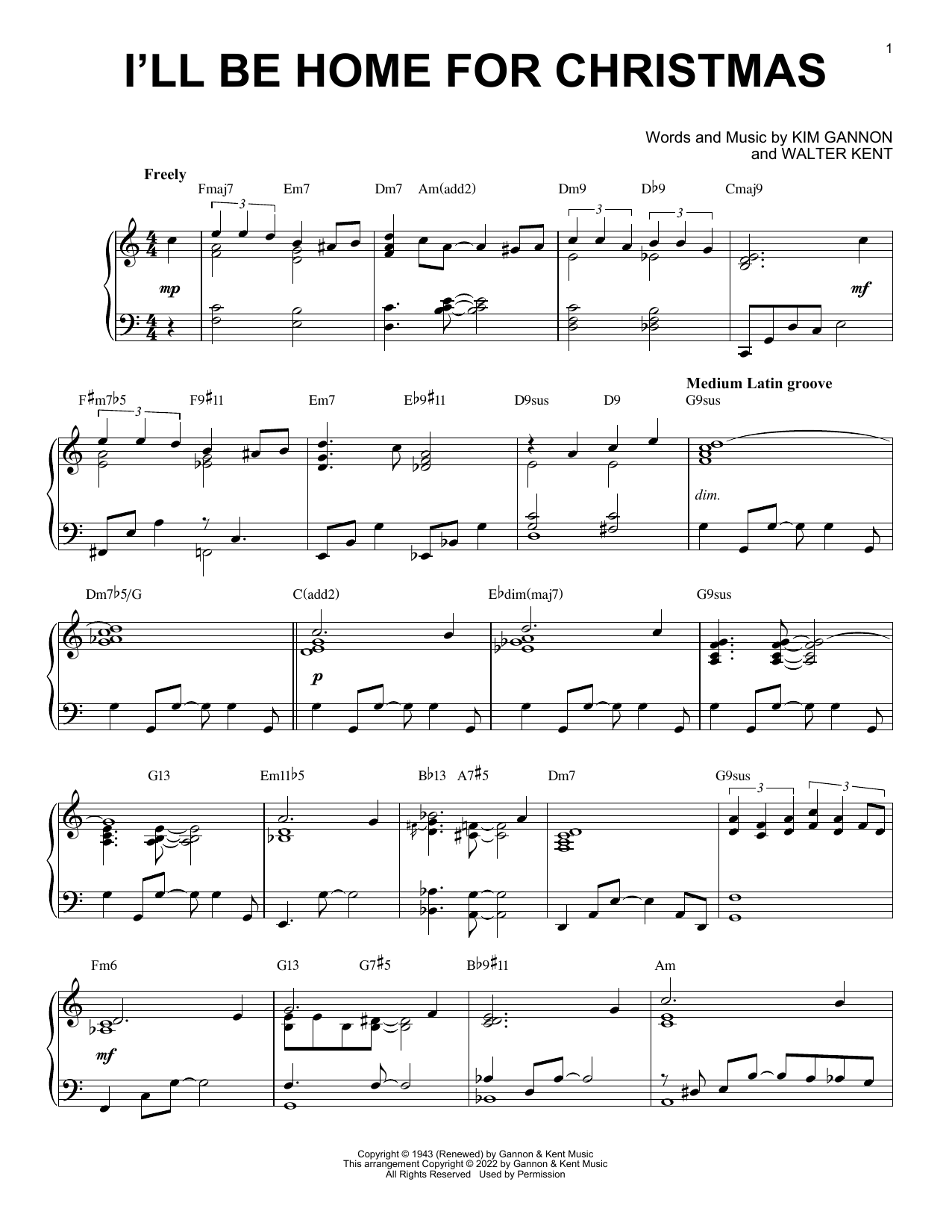 Bing Crosby I'll Be Home For Christmas (arr. Brent Edstrom) Sheet Music Notes & Chords for Piano Solo - Download or Print PDF