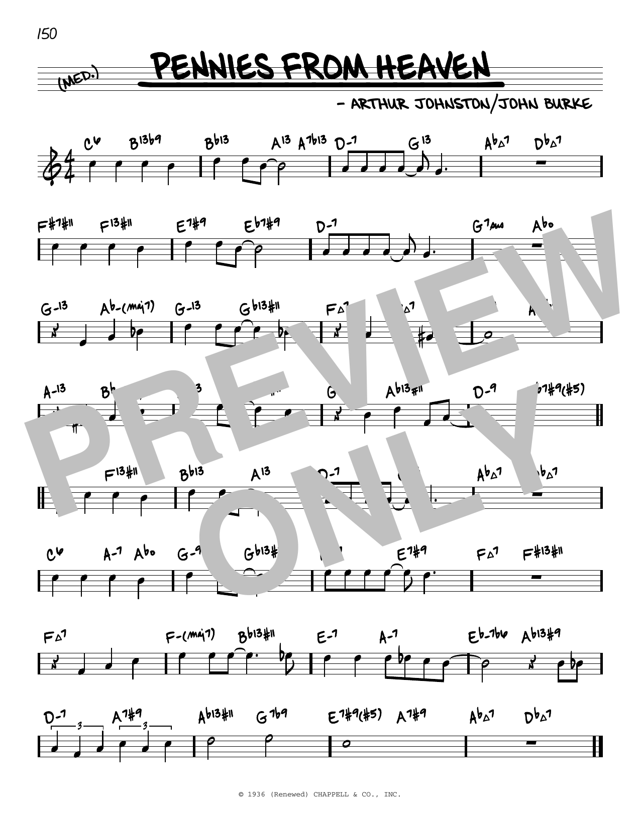 Bing Crosby Pennies From Heaven (arr. David Hazeltine) Sheet Music Notes & Chords for Real Book – Enhanced Chords - Download or Print PDF