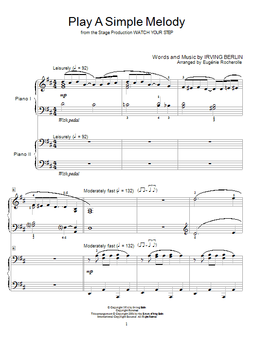 Bing Crosby Play A Simple Melody Sheet Music Notes & Chords for Piano, Vocal & Guitar (Right-Hand Melody) - Download or Print PDF