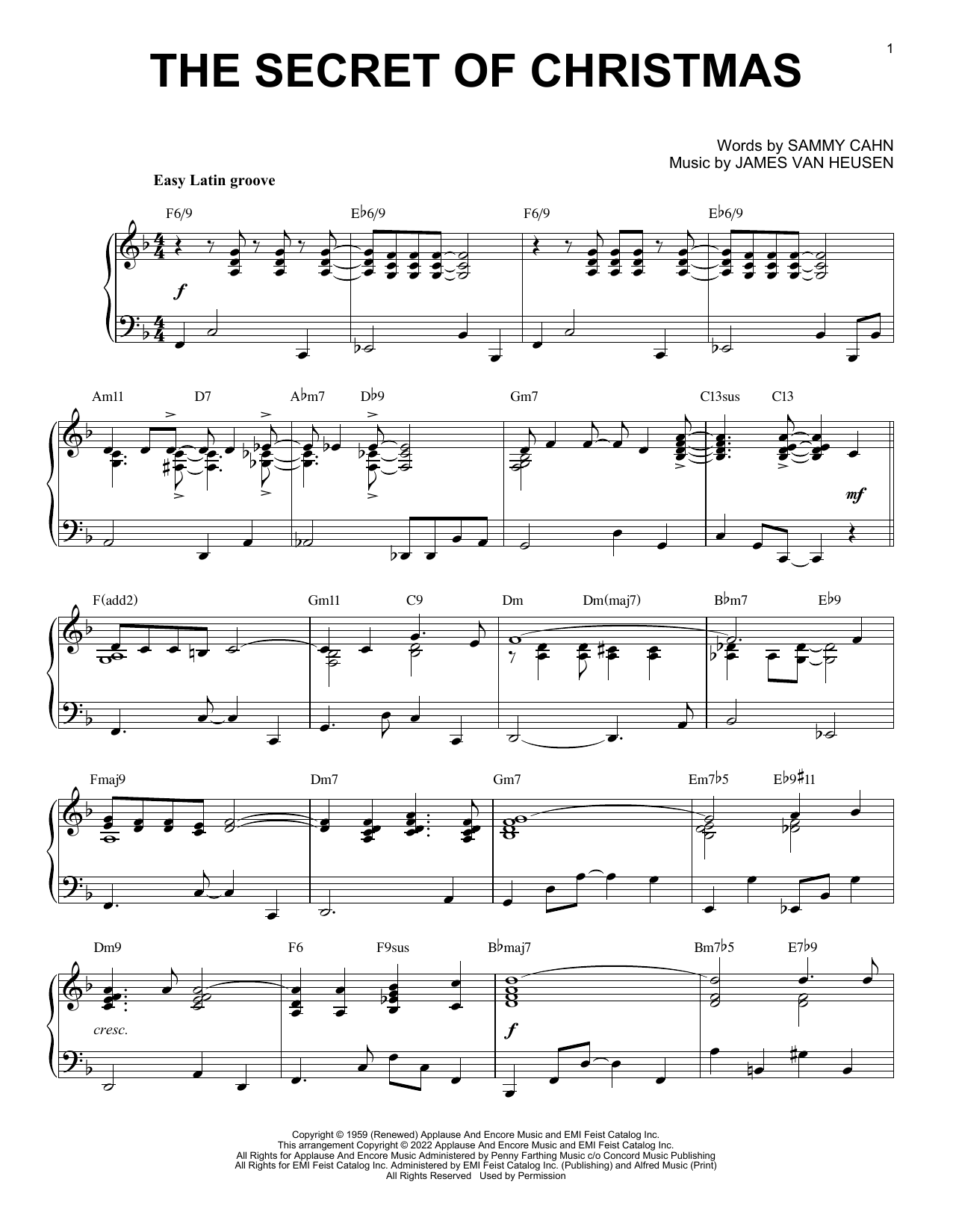 Bing Crosby The Secret Of Christmas (arr. Brent Edstrom) Sheet Music Notes & Chords for Piano Solo - Download or Print PDF