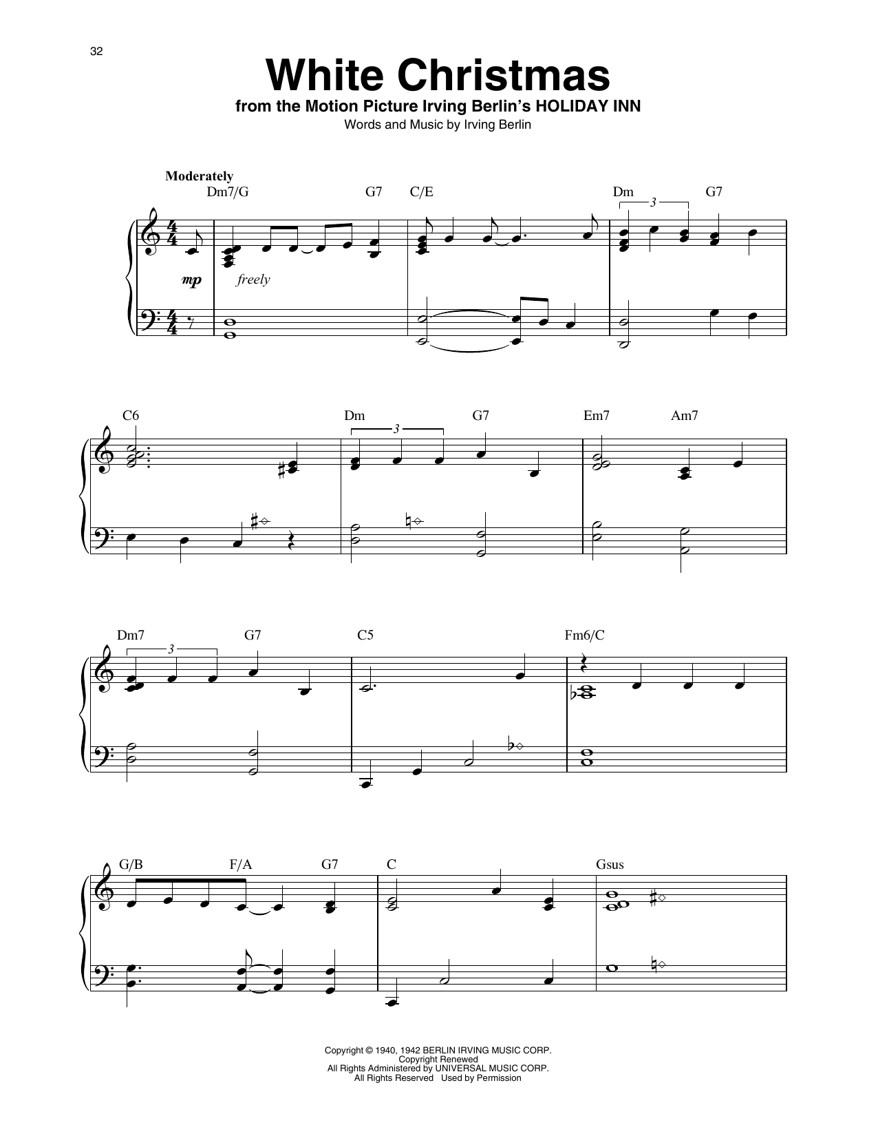 Bing Crosby White Christmas (arr. Maeve Gilchrist) Sheet Music Notes & Chords for Harp - Download or Print PDF