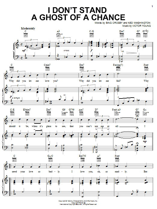 I Don't Stand A Ghost Of A Chance sheet music