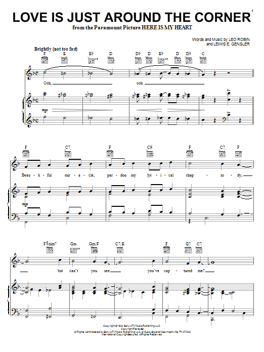 Preview Earl Hines Love Is Just Around The Corner Jazz sheet music, notes and chords for Piano, SKU: 32924 Love Is Just Around The Corner sheet music