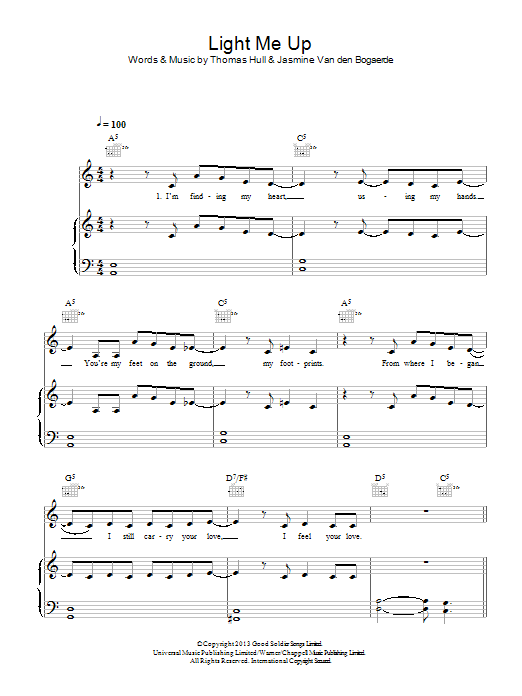 Birdy Light Me Up Sheet Music Notes & Chords for Piano, Vocal & Guitar - Download or Print PDF