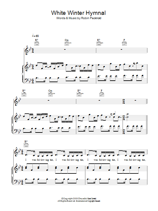 Birdy White Winter Hymnal Sheet Music Notes & Chords for Piano, Vocal & Guitar - Download or Print PDF Birdy White Winter Hymnal Sheet Music Notes & Chords for Piano, Vocal & Guitar - Download or Print PDF