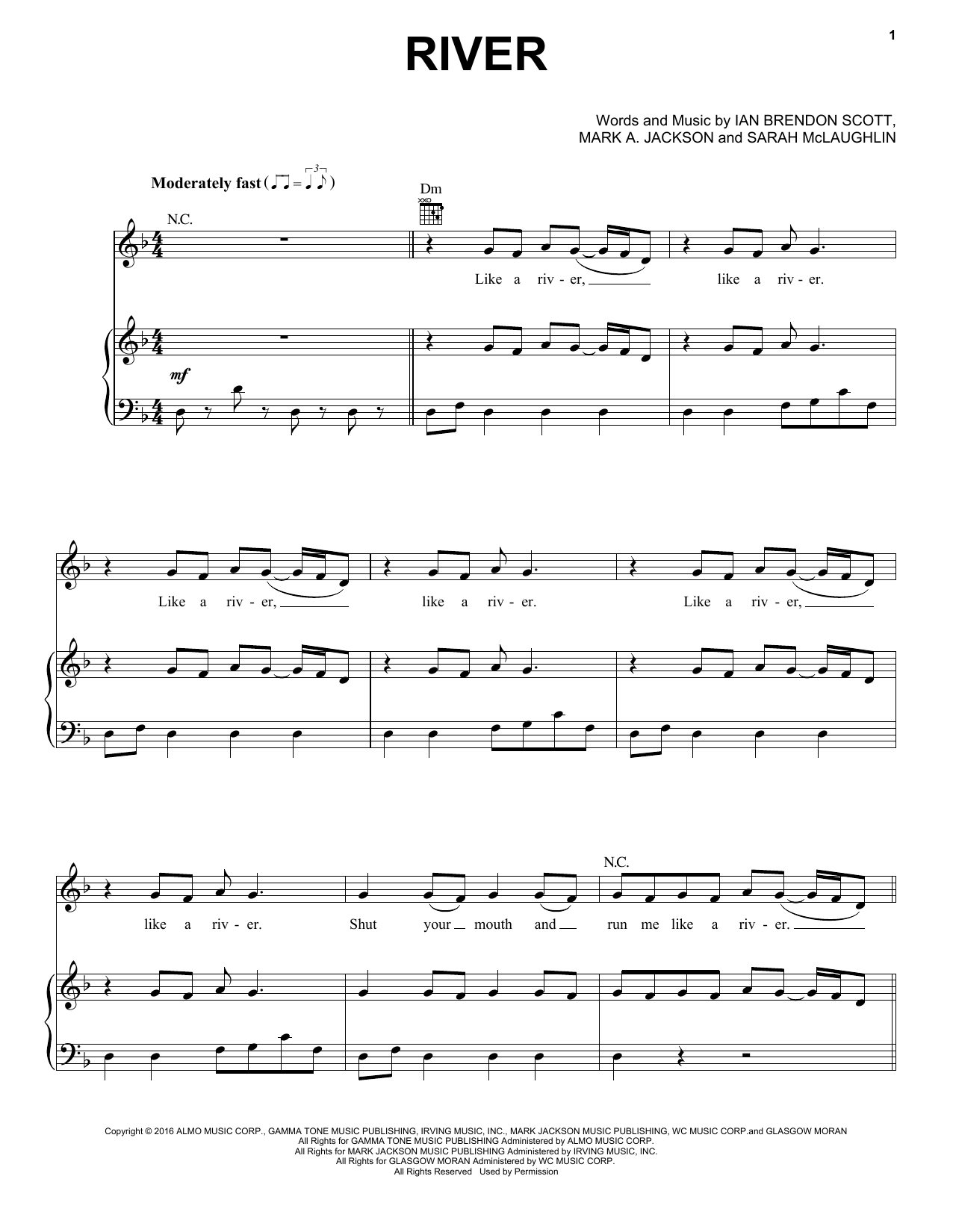 Bishop Briggs River Sheet Music Notes & Chords for Piano, Vocal & Guitar (Right-Hand Melody) - Download or Print PDF