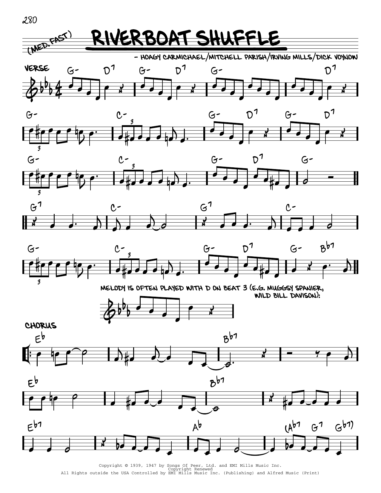 Bix Beiderbecke Riverboat Shuffle (arr. Robert Rawlins) Sheet Music Notes & Chords for Real Book – Melody, Lyrics & Chords - Download or Print PDF