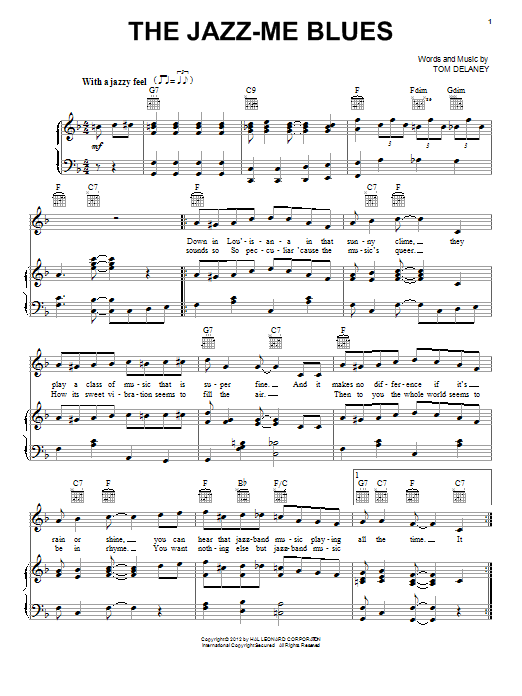 Bix Beiderbecke The Jazz-Me Blues Sheet Music Notes & Chords for Piano, Vocal & Guitar (Right-Hand Melody) - Download or Print PDF