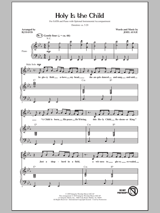 BJ Davis Holy Is The Child Sheet Music Notes & Chords for SATB - Download or Print PDF